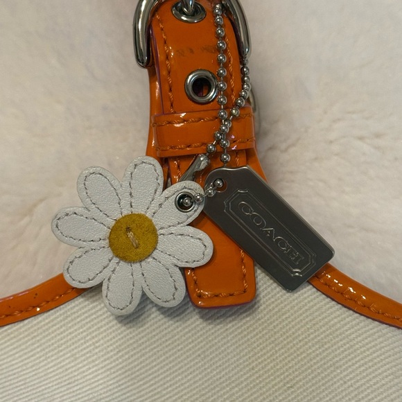 Coach White and Orange Shoulder Bag with Pink Accents - Picture 2 of 6